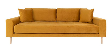 Gul velour sofa